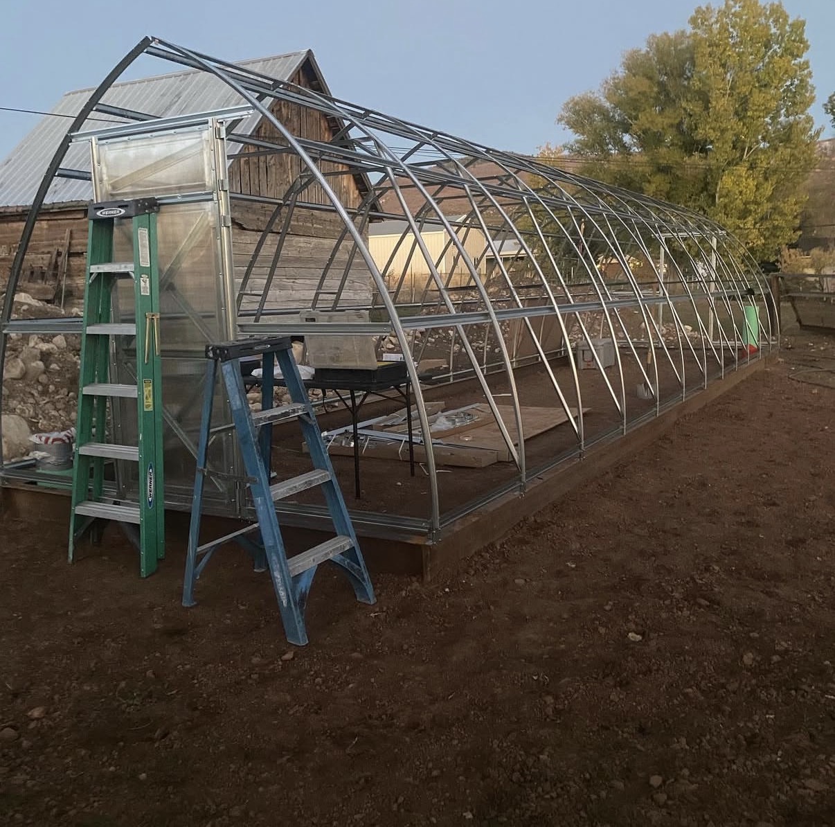 Custom greenhouse under construction